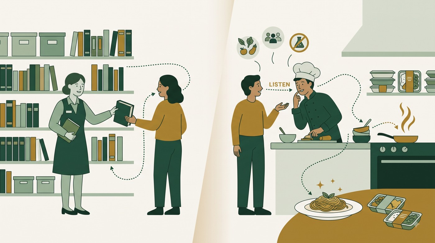 บรรณารักษ์ค้นหาหนังสือในห้องสมุด เปรียบเทียบการทำงานแบบ Search Engine