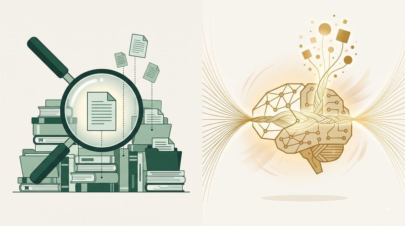 ภาพเปรียบเทียบ Search Engine กับ Generative AI